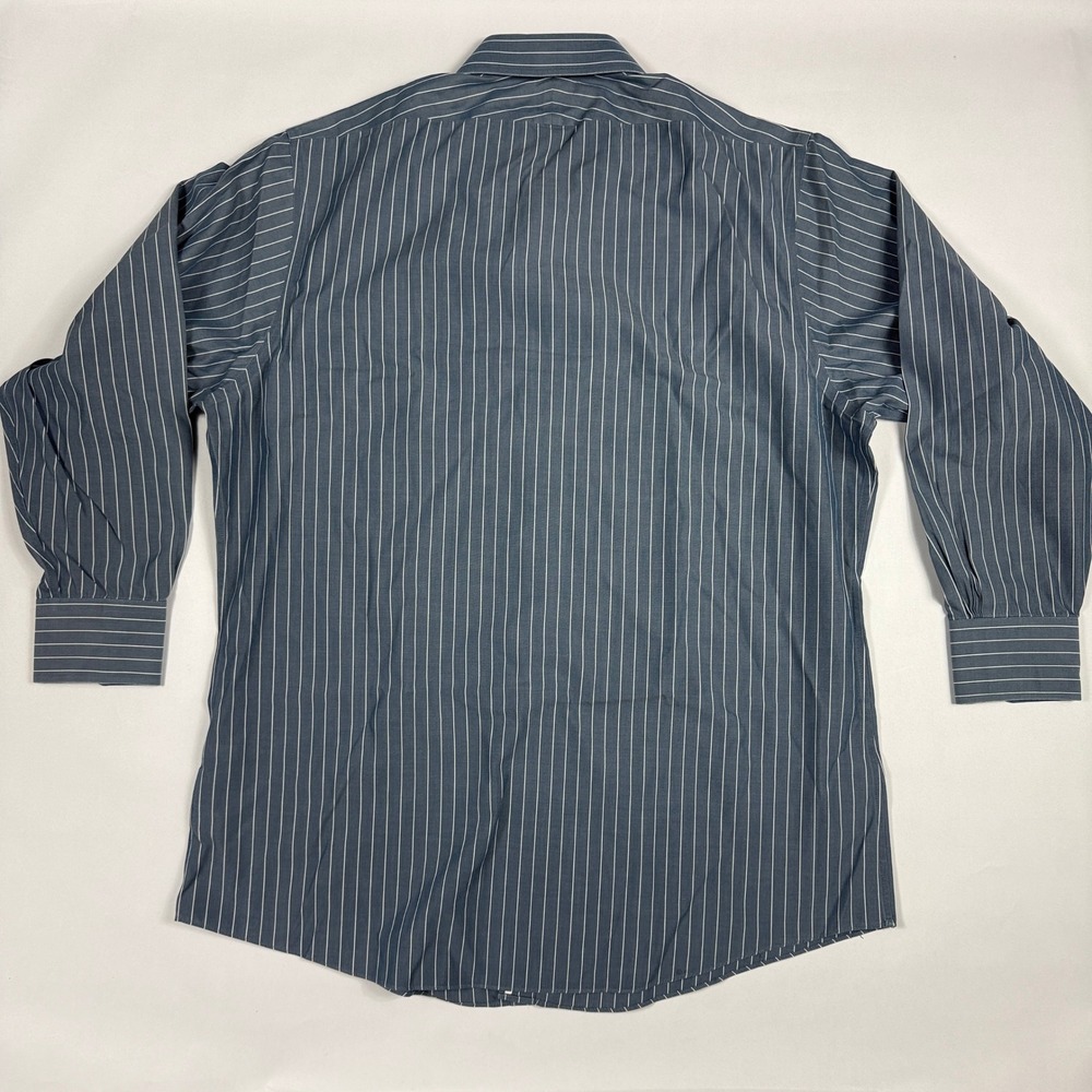 Brooks Brothers Regent Dress Shirt 17-33 Blue White Stripe Supima Cotton Stretch - Picture 2 of 7